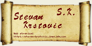 Stevan Krstović vizit kartica